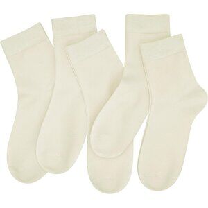 Women 5 Pairs Off-white Crew Thin Ankle Height Anti Odor Soft Ankle Socks